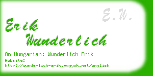 erik wunderlich business card